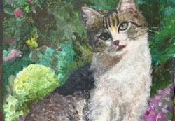 Painting portrait of a kitten